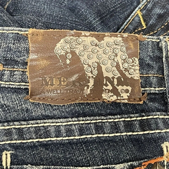 Buckle MEK DNM Distressed Low Rise Frisco Boot cut Denim Jean Size 27 - Picture 9 of 10